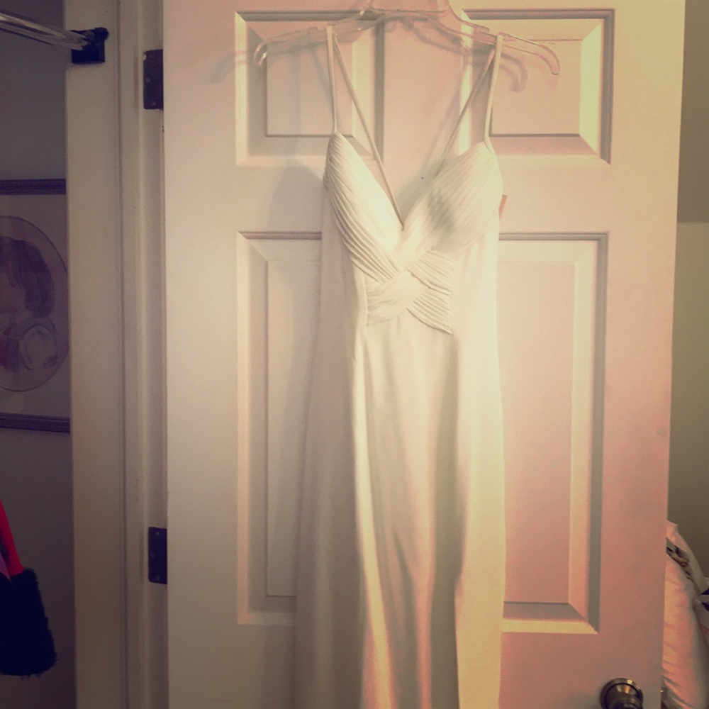White evening gown